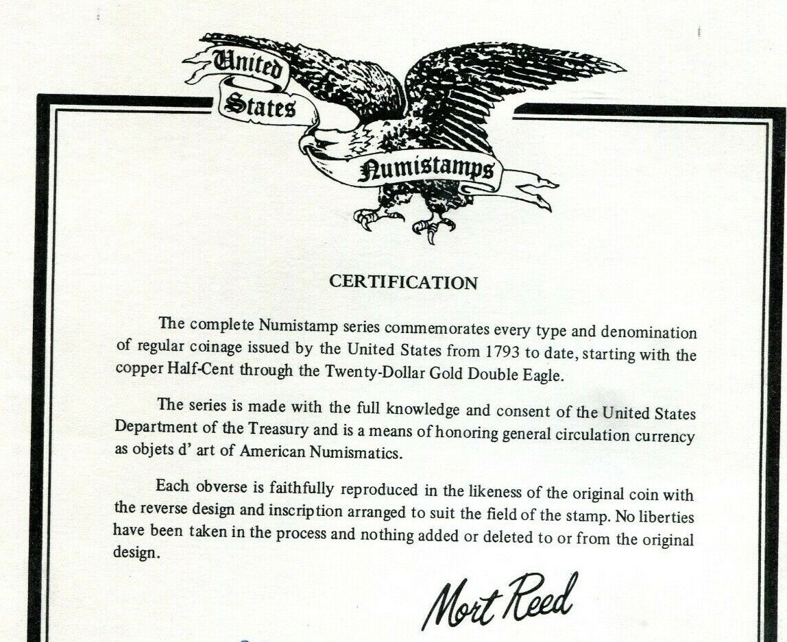 1795 United States Liberty Cap 1/2 Half Cent Numistamp Medal Coin 1976 Mort Reed - Fresh Stock Dated December 2025