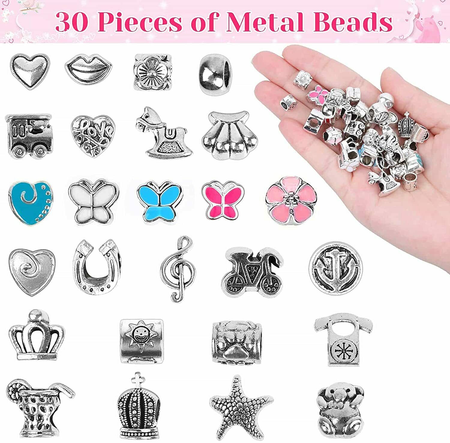 Charm Bracelet Making Kit, 85 Pcs DIY Charm Bracelet Making with Gift Box for - Fresh Stock Dated February 2026