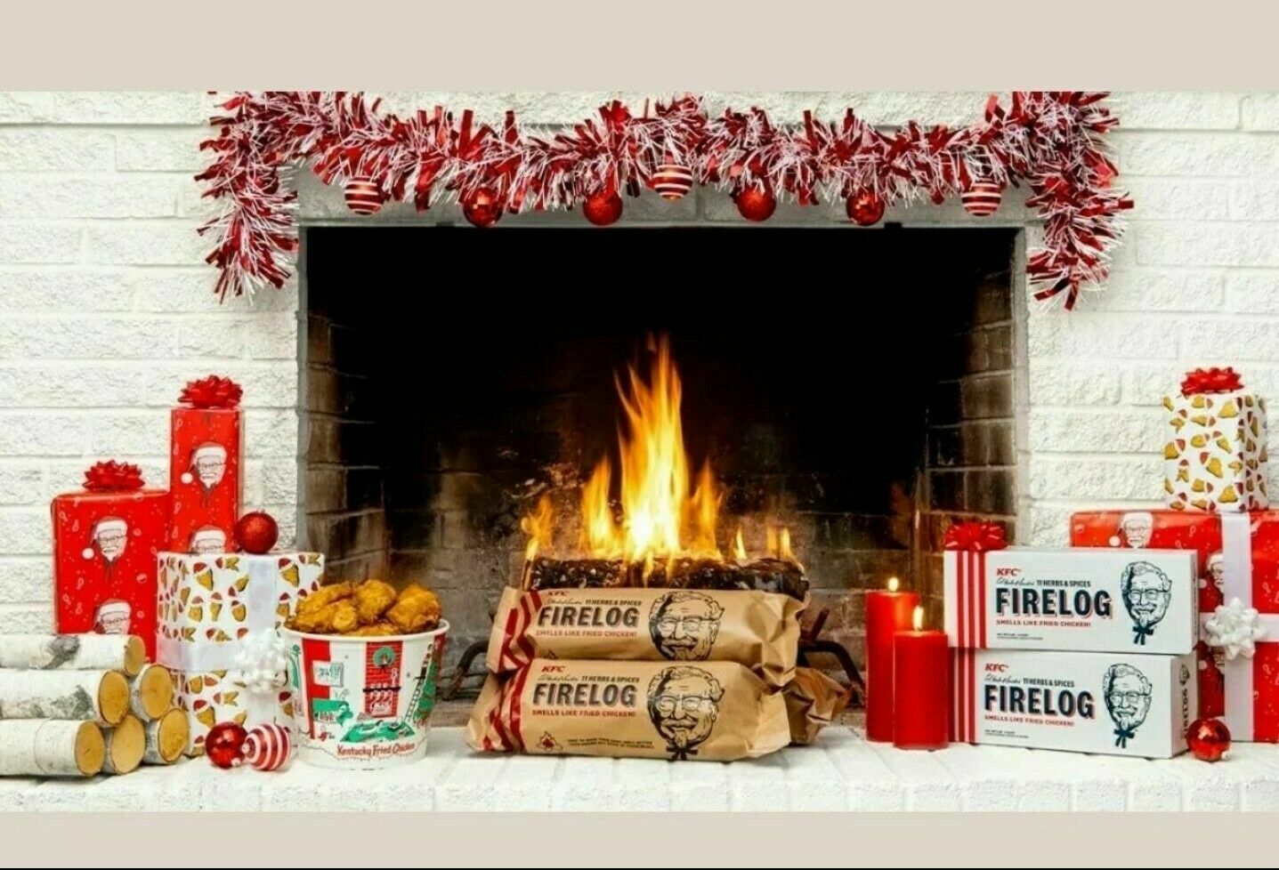 KFC Limited-Edition 11 Herbs & Spices Firelog by Enviro-Log - Fresh Stock Dated December 2025