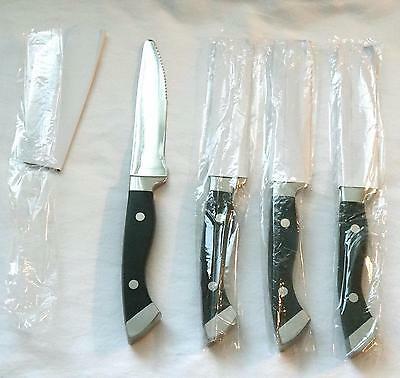 4 Longhorn Steakhouse Steak Knives (No Logo, Rounded Tip) - Fresh Stock Dated January 2026