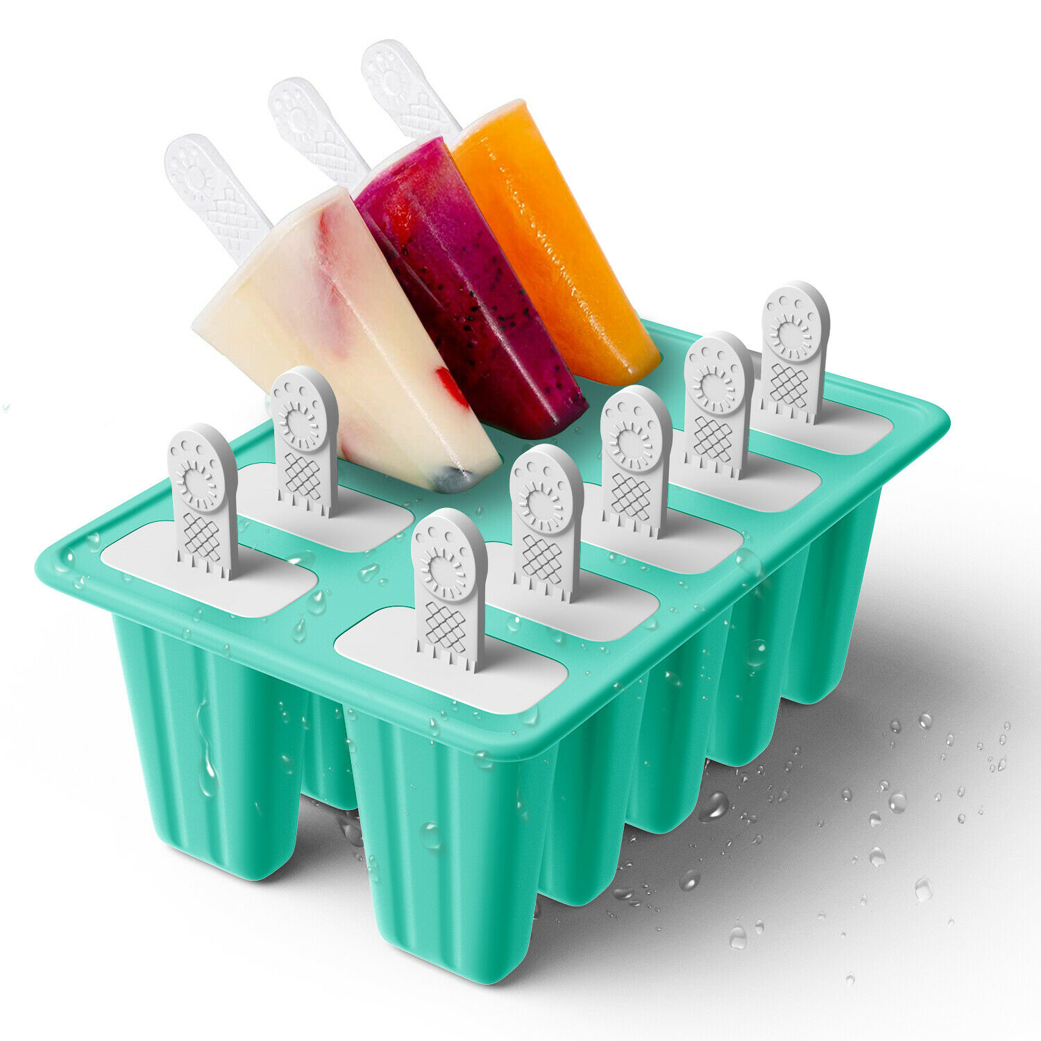 10 Cell Ice Cream Popsicle Frozen Mold Silicone Pop Maker/6 Cell Ice Cube Moulds - Fresh Stock Dated January 2026