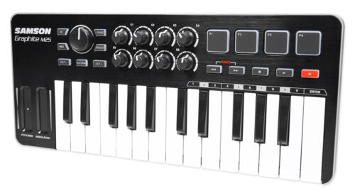 Samson Graphite M25 25-Key USB MIDI DJ Keyboard Controller+Pair Studio Monitors - Fresh Stock Dated December 2025