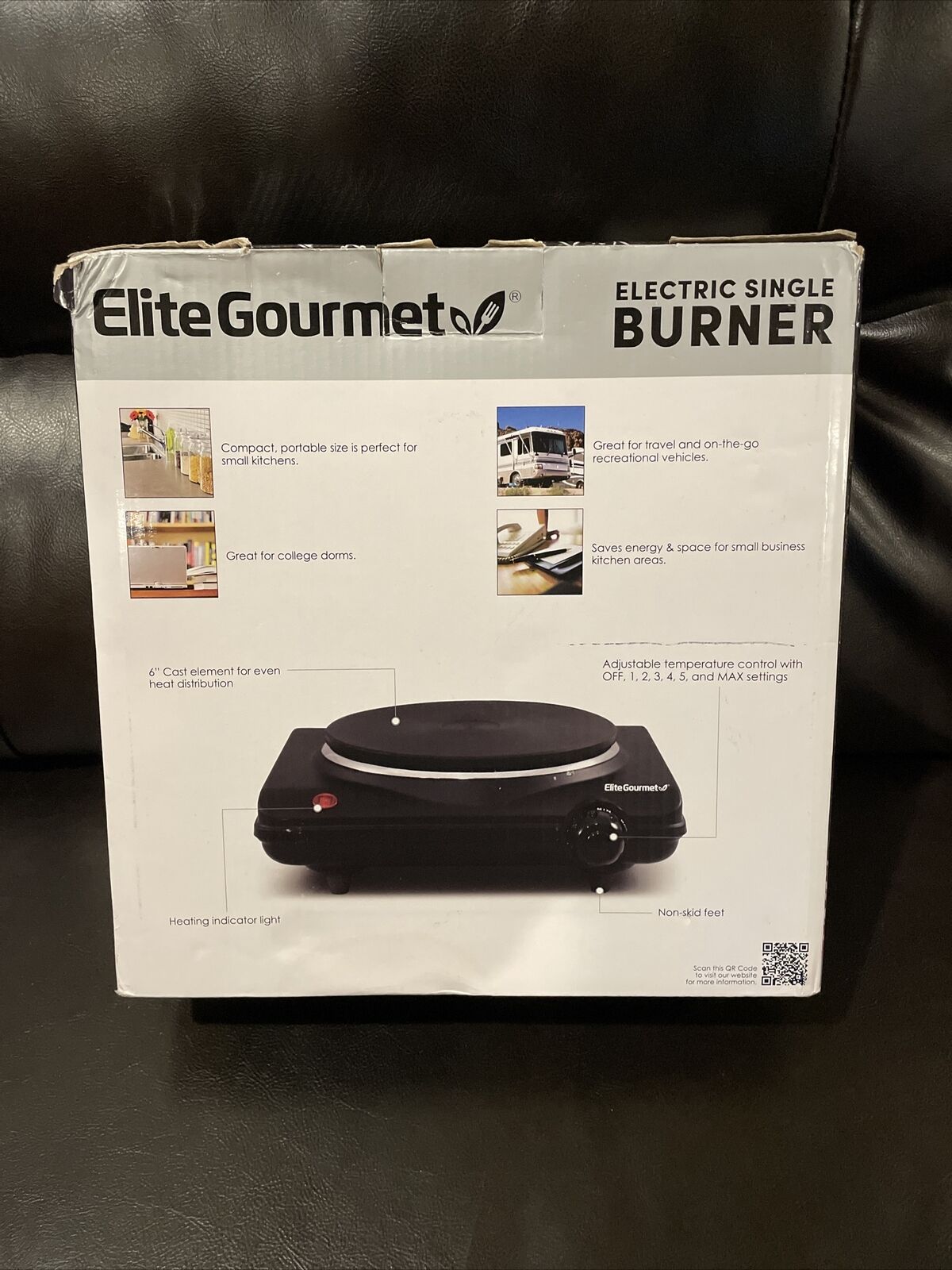 Elite Gourmet ESB-301BF Electric Hot Burner - Fresh Stock Dated February 2026