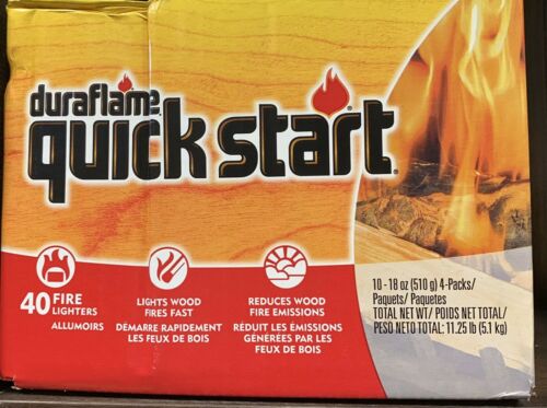 duraflame Quick Start Firelighters 10 - 4 packs - Fresh Stock Dated December 2025