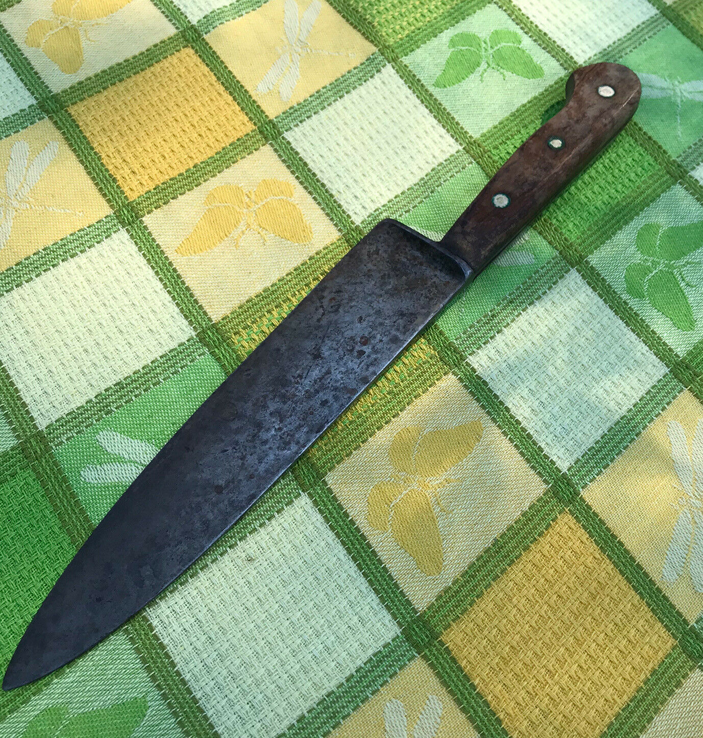 Vintage LL Bean Chef's Knife 8.5” Carbon Steel Blade Wooden Handle - Fresh Stock Dated January 2026