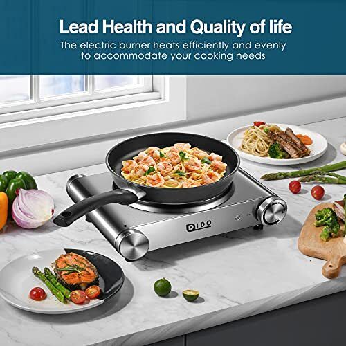 DIDO 1500W Hot Plate Countertop Cast Iron Single Burner for Cooking Portable ... - Fresh Stock Dated February 2026
