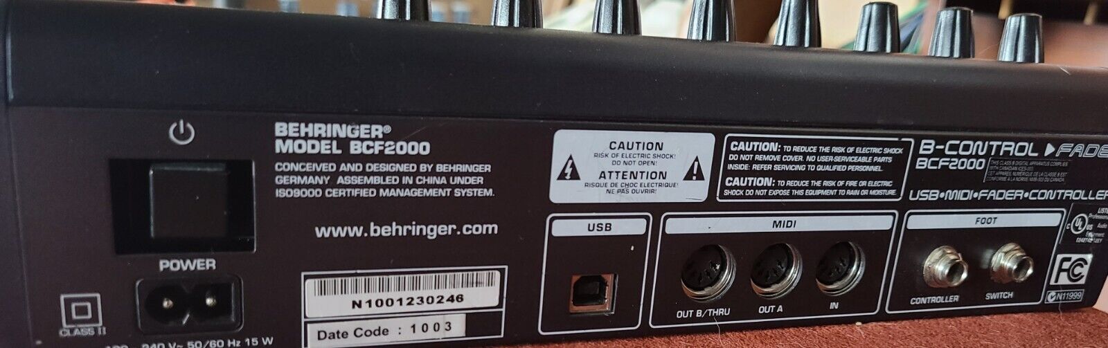 Behringer B-Controller Fader Rotary Model BCF-2000 Excellent Used - Fresh Stock Dated December 2025