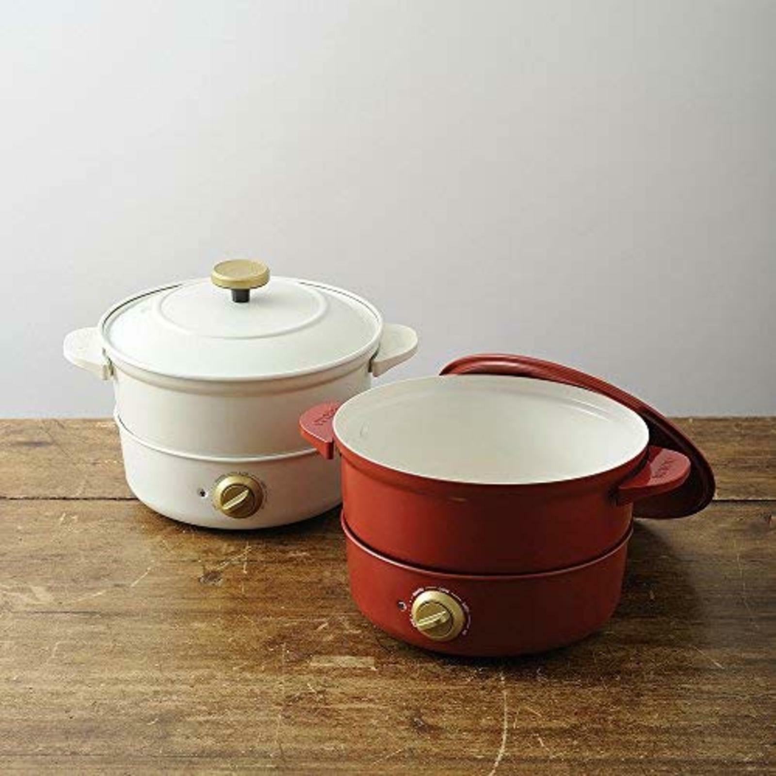 BRUNO Grill Pot White BOE029-WH Fried Food Cover Steamed Kitchen F/S w/Tracking# - Fresh Stock Dated February 2026