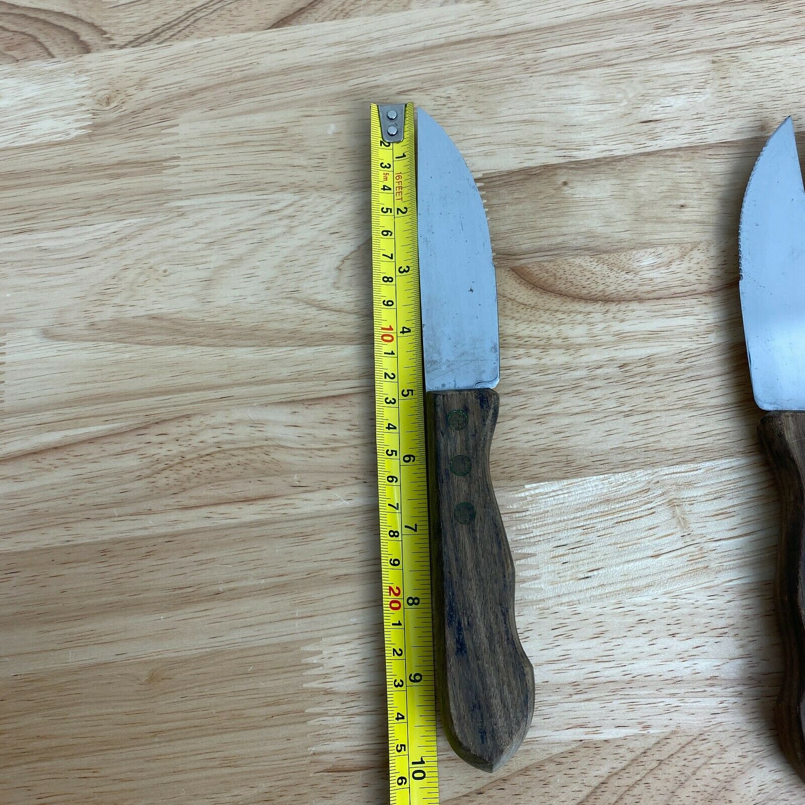 Vintage Set of 6 Robinson Stainless Steel Steak Knives Serrated Wood - Fresh Stock Dated February 2026