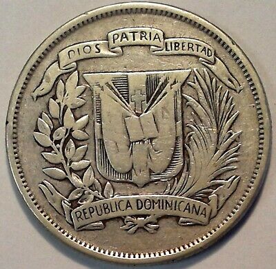 1947 Dominican Republic Medio 1/2 Peso Large World Silver Coin #243 - Fresh Stock Dated December 2025