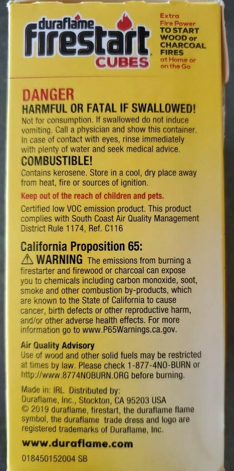 Duraflame Firestart Cubes 18 Pack,Fire Power for Grills, Smokers, Charcoal, Wood - Fresh Stock Dated January 2026