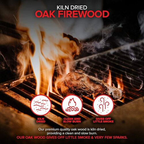 Stock Your Home Kiln Dried Wood Cooking Logs - Oak - 30 Lbs - Fresh Stock Dated December 2025