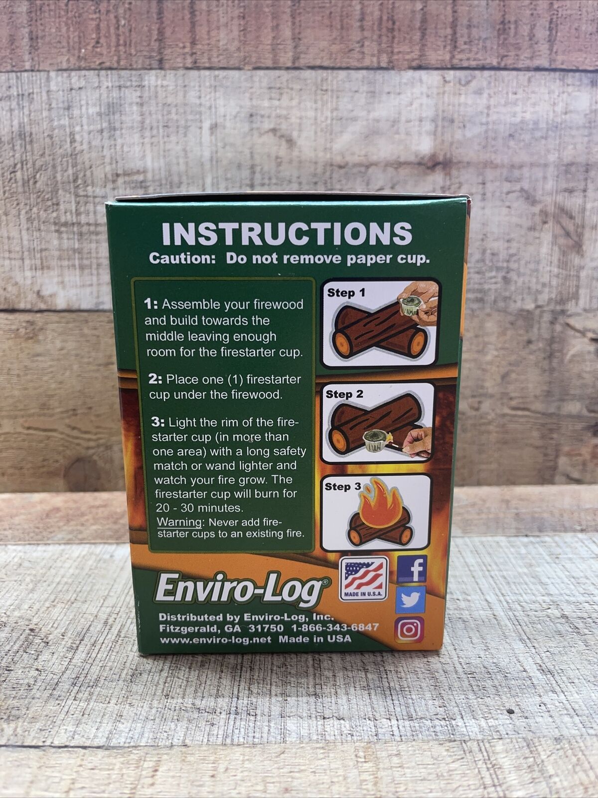 NEW Easy to use Fire starter Enviro-Log 2.5-lb Wax Burns cleanly (24-Pack) - Fresh Stock Dated December 2025