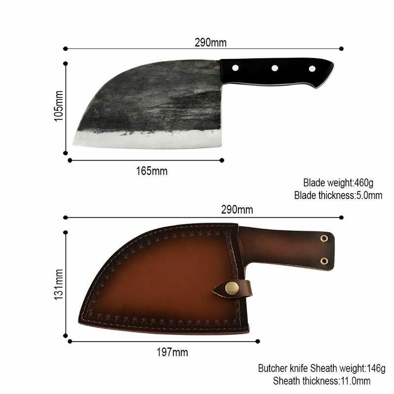 Kitchen Knife Bone Chopper Knife Forged Carbon Steel Chef Knive Kitchen Chopping - Fresh Stock Dated January 2026