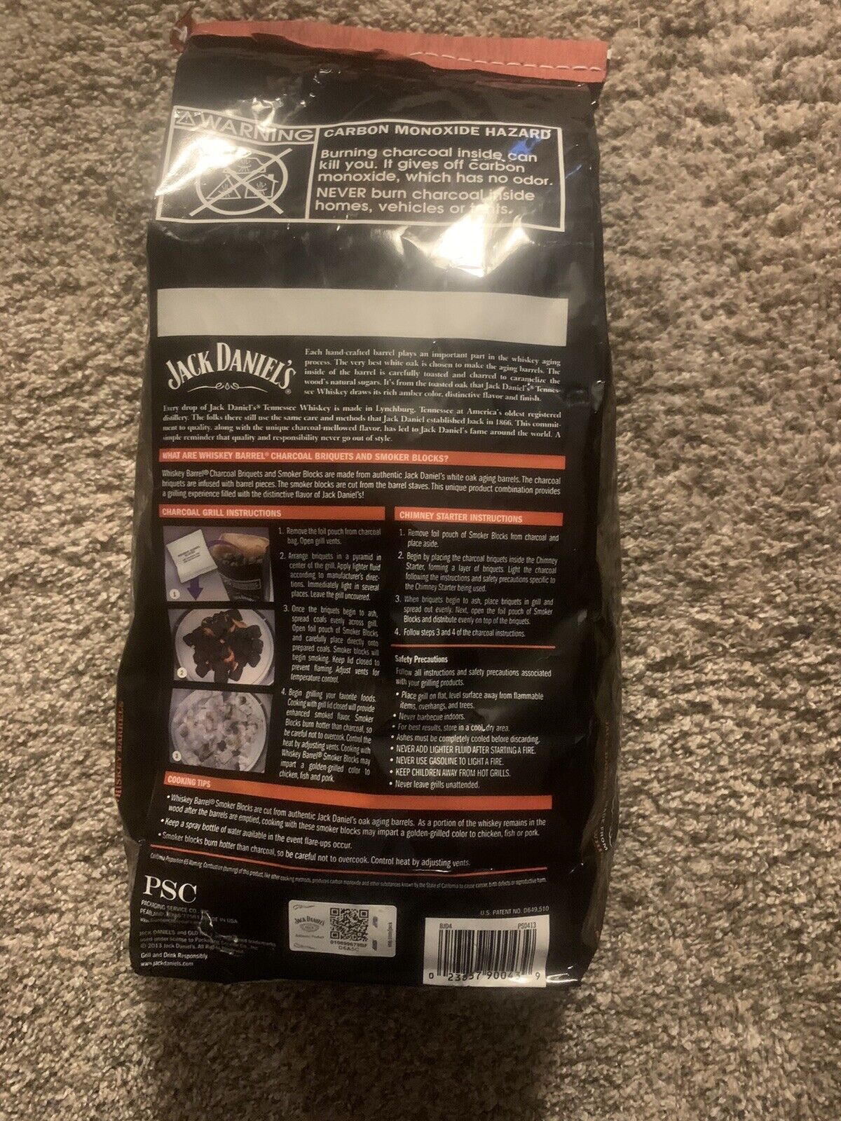 8lb Bag Of ‘Jack Daniels’ Whiskey Barrel CHARCOAL. Briquets & Smoker Chips - Fresh Stock Dated January 2026