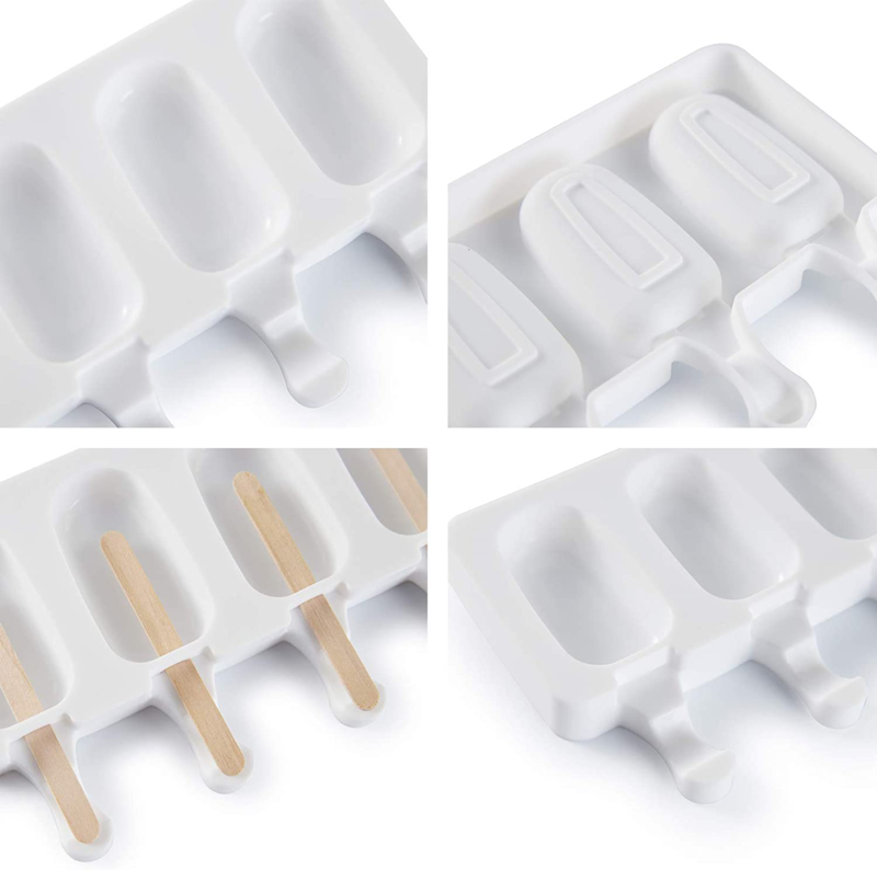 Popsicle Molds, 2 Pack Cake Pop Molds Silicone, 4 Cavities Homemade Cakesicle - Fresh Stock Dated February 2026