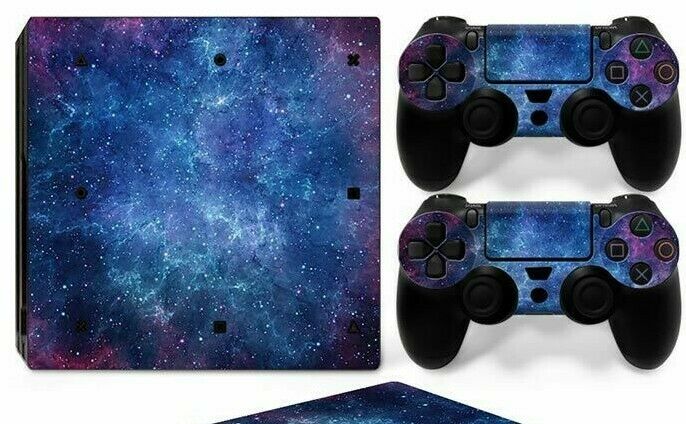 For PS4 PRO Console Skin & 2 Controllers Galactic Space Vinyl Wrap Decal - Fresh Stock Dated February 2026