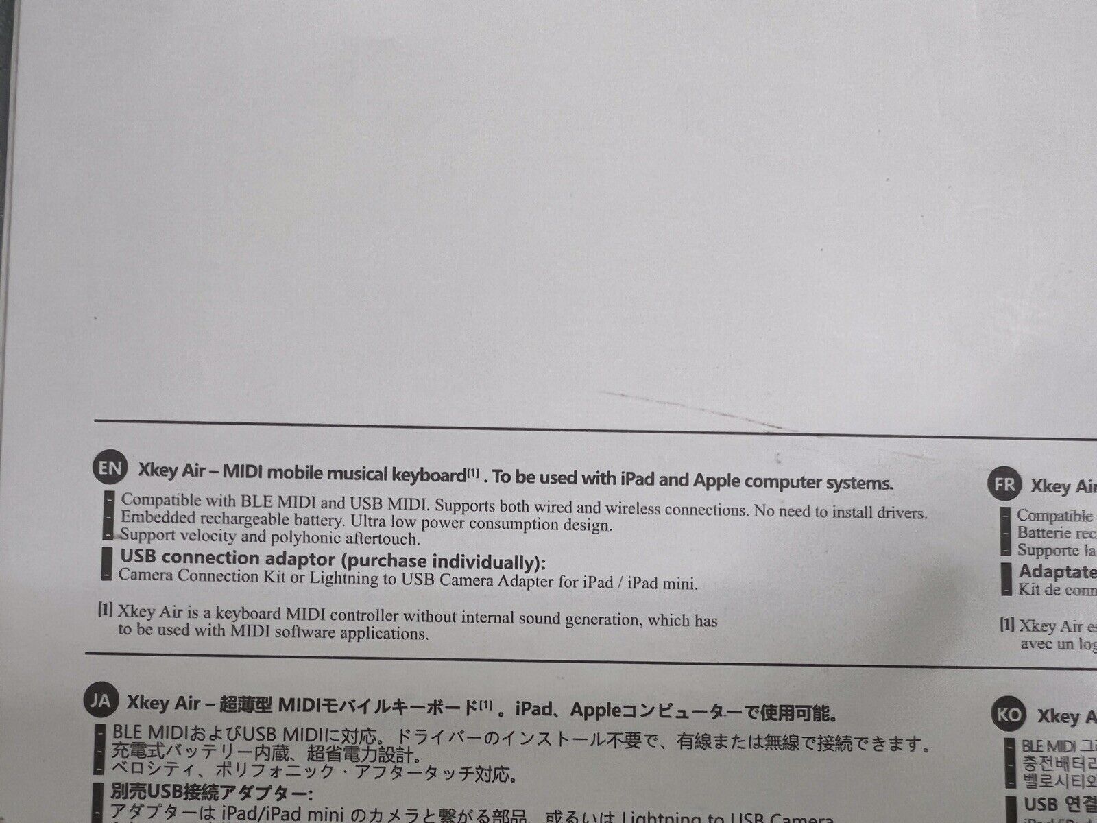 CME Xkey Air 25-Key Mobile Keyboard Bluetooth MIDI Controller Silver OPEN BOX - Fresh Stock Dated December 2025