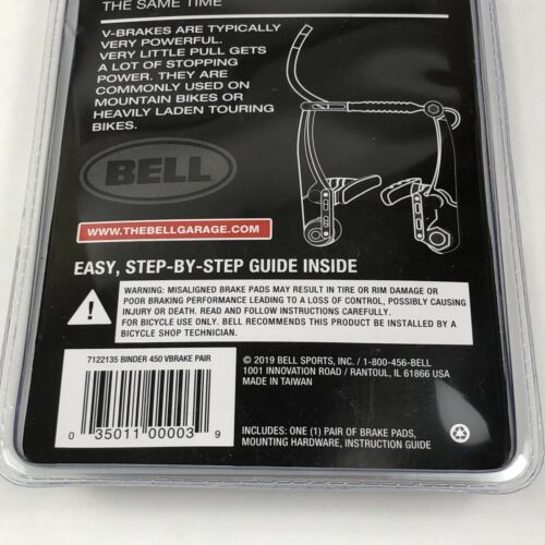 Premium Replacement V-Brake Pads Bell Sports Binder 450, Black - Fresh Stock Dated December 2025