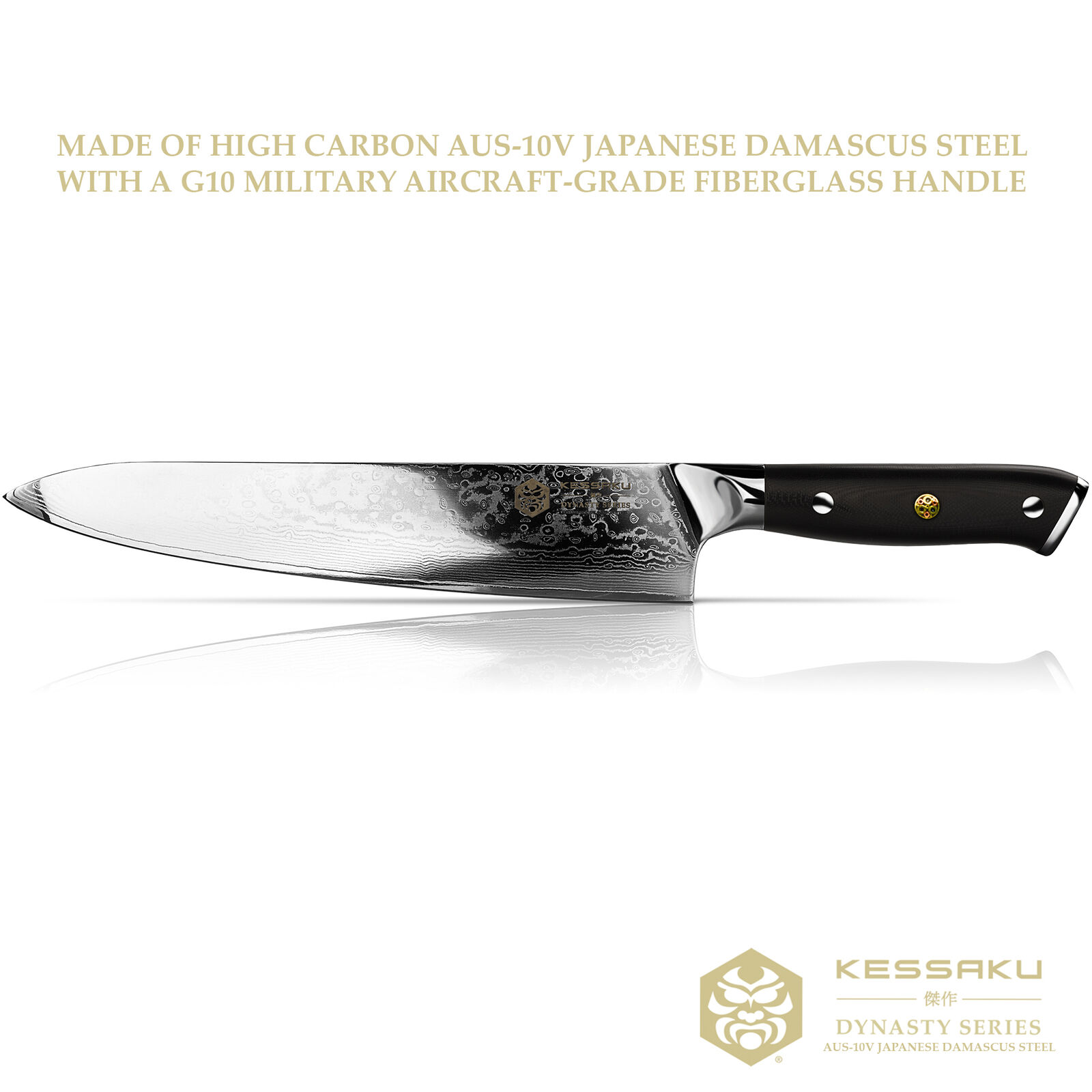 Kessaku Chef Knife Dynasty 67-Layer Japanese Damascus Stainless Steel, 9.5-Inch - Fresh Stock Dated January 2026