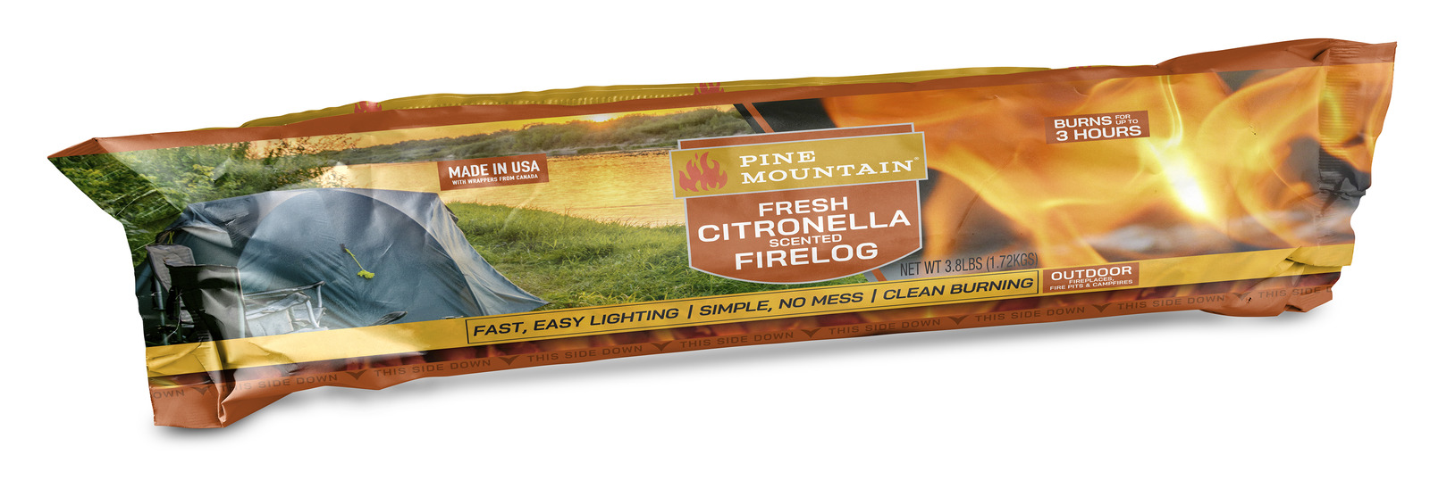 Pine Mountain Citronella Scented Firelog 4 Pack - Fresh Stock Dated January 2026