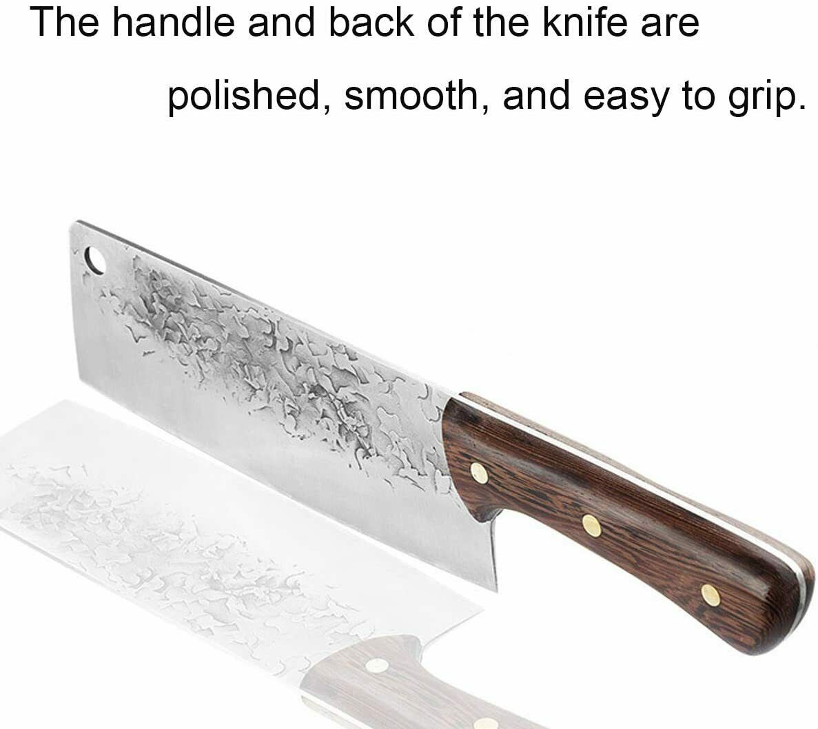 8 In Handmade Traditional Chinese Forged Chef Kitchen Meat Cleaver Slicing Knife - Fresh Stock Dated January 2026