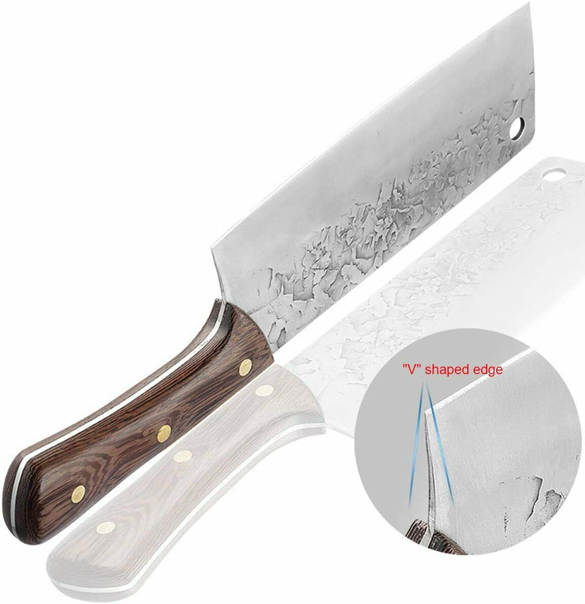 8 In Handmade Traditional Chinese Forged Chef Kitchen Meat Cleaver Slicing Knife - Fresh Stock Dated January 2026