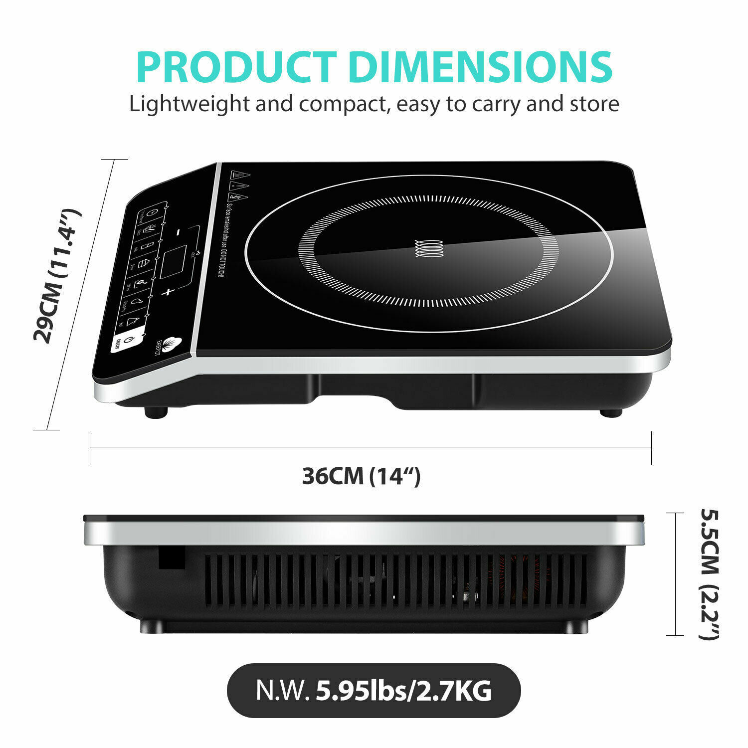 Professional Portable Digital Electric Induction Cooktop Single Burner Cooker - Fresh Stock Dated February 2026