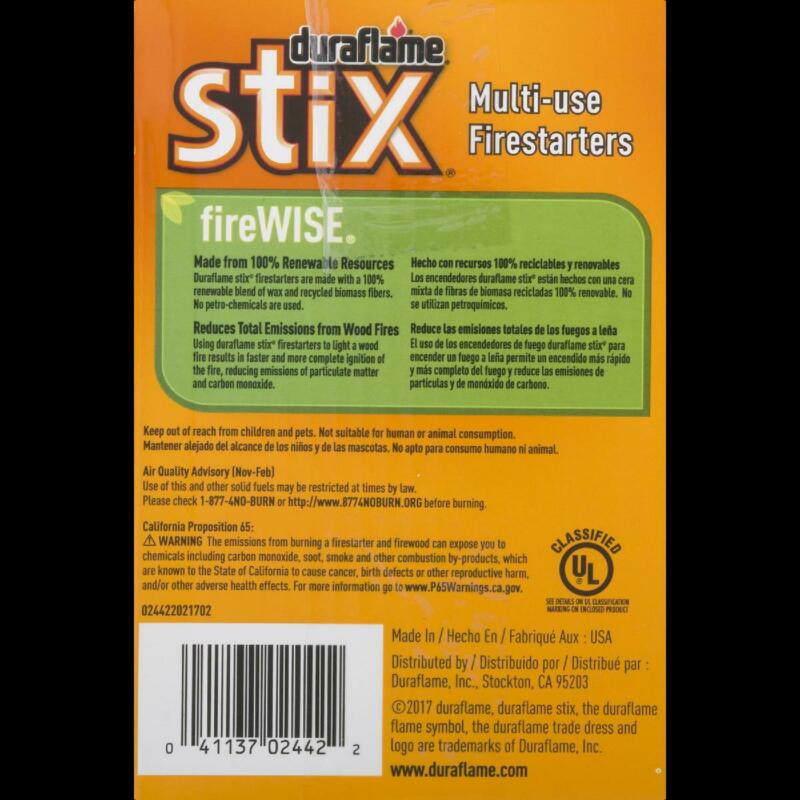 Duraflame Stix Multi-use Firelighters Light Wood Or Charcoal Fires, Case Of 4, 1 - Fresh Stock Dated January 2026