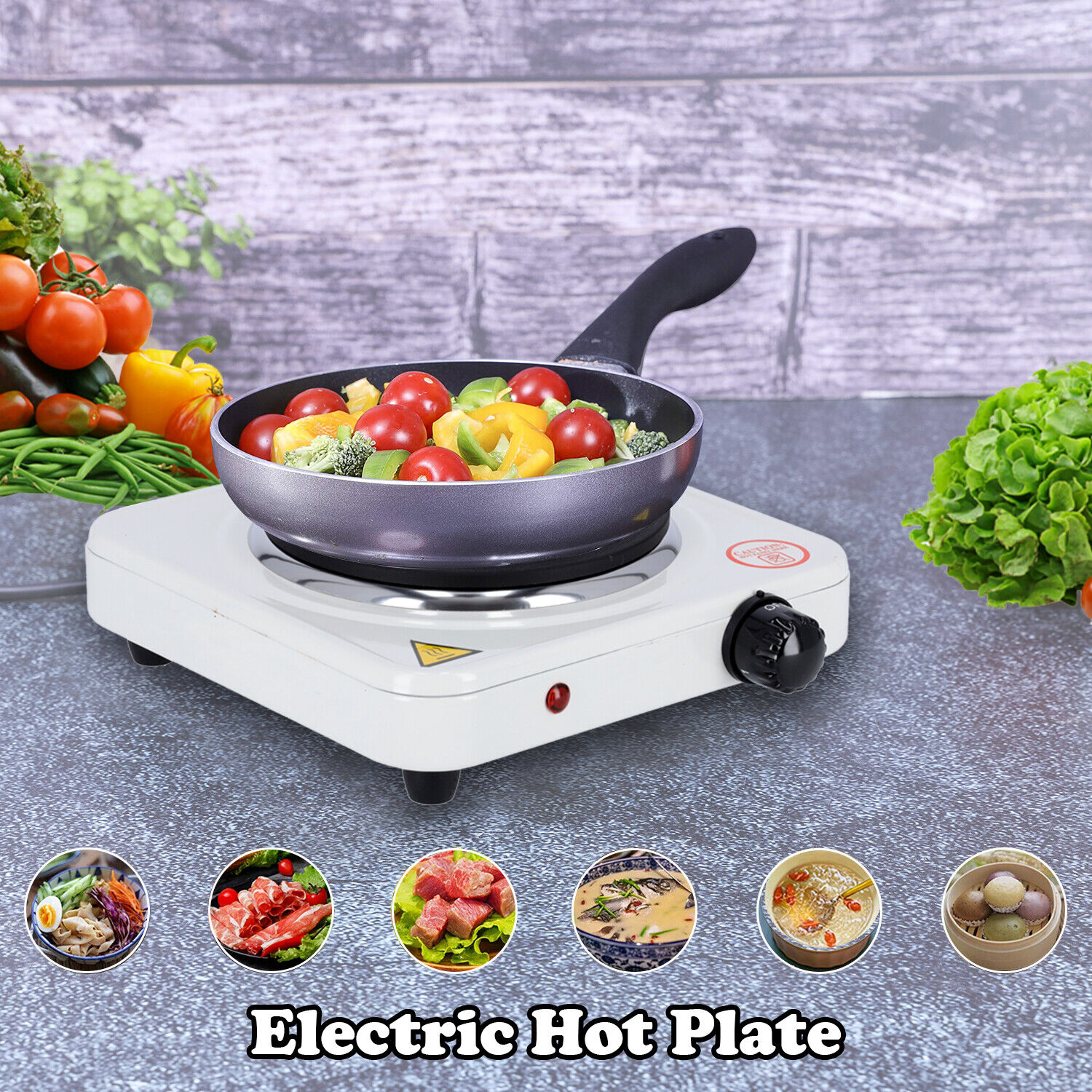 HOMESMART Electric Single Burner Hot Plate 5 Level Temperature Control White - Fresh Stock Dated February 2026