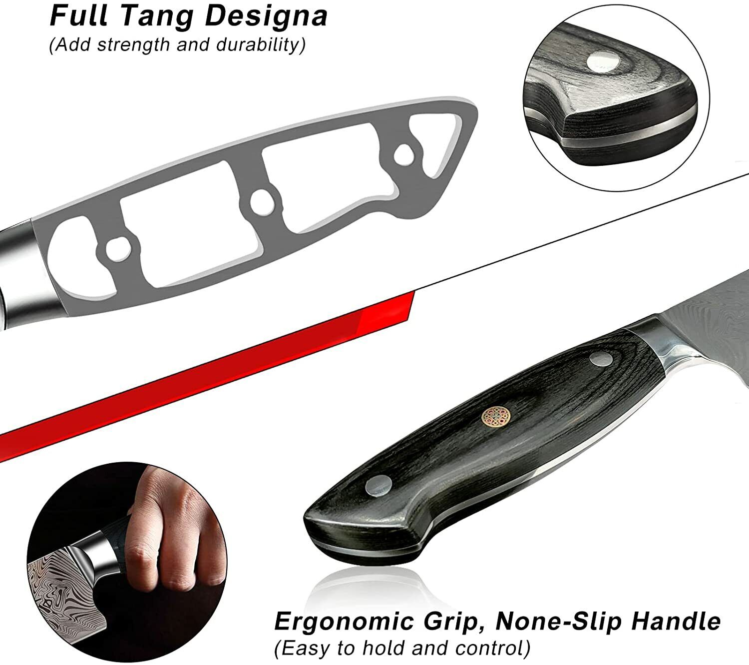 15Pcs Premium Kitchen Knife Block Set Germany Carbon Stainless Steel Chef Knives - Fresh Stock Dated February 2026