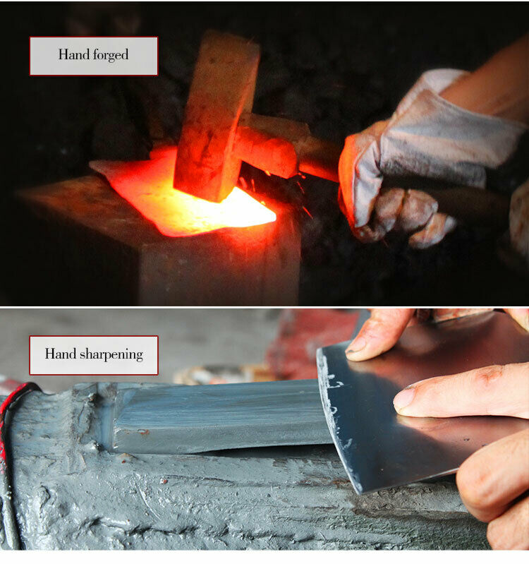 Handmade Traditional Chinese Knife Hand Forging Forged Steel One Piece Blade 6