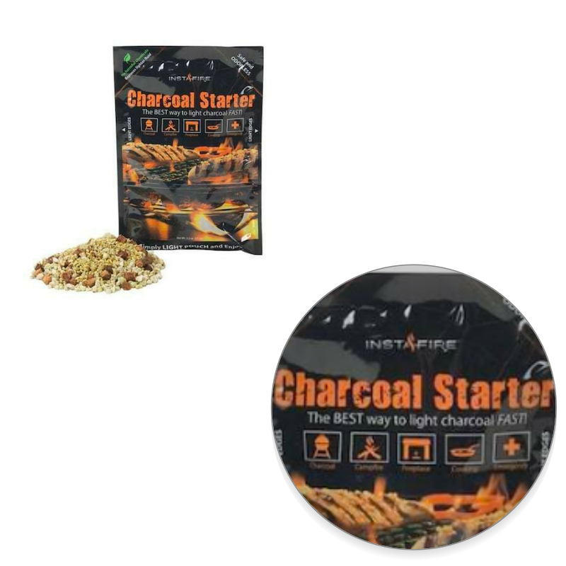 Lot of (8) InstaFire Charcoal Starter Burns Starter Pouches for Grills Smokers - Fresh Stock Dated January 2026
