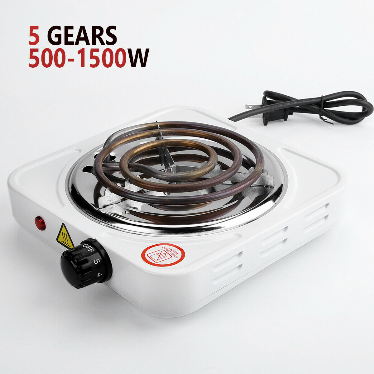 500W-1500W Portable Electric Single Burner Hot Plate Kitchen Stove Dorm Cooktop - Fresh Stock Dated February 2026