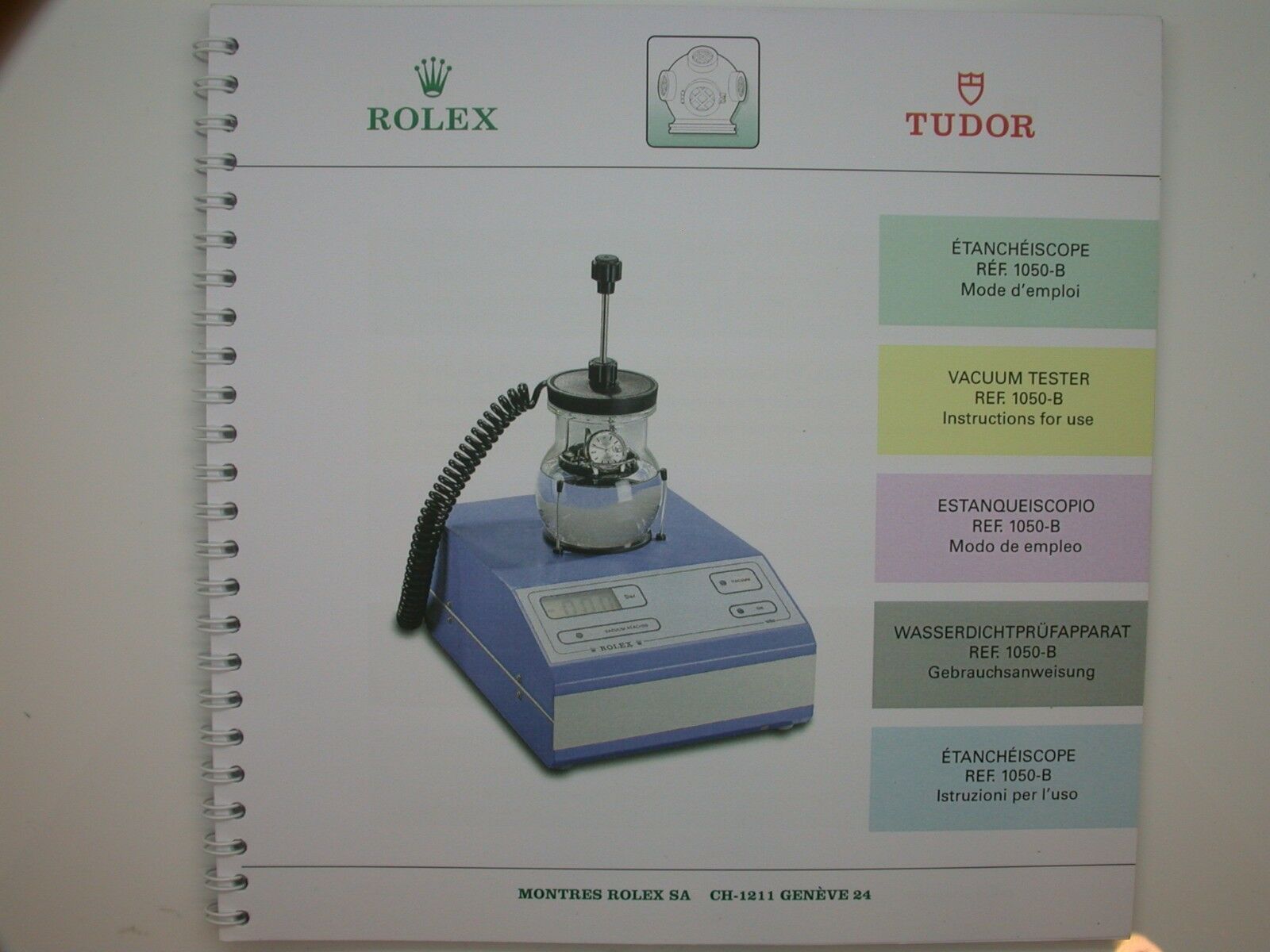 ROLEX VACUUM / PRESSURE TESTER REF 1050-B, WORKING WITH BOOK & ELECTRICAL CORD - Fresh Stock Dated December 2025