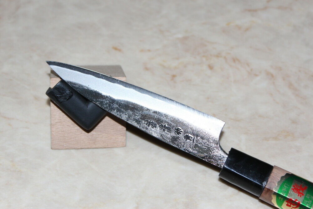 Japanese Kurouchi petty knife Blue 1 steel 120 mm chestnut handle Tadayoshi - Fresh Stock Dated February 2026