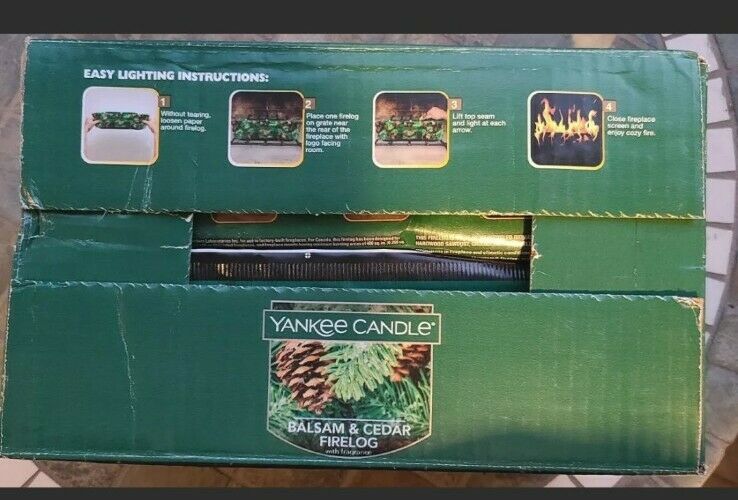 4 Pack Fire logs Yankee Candle Pine Mountain Balsam Cedar Fireplace Wood Burning - Fresh Stock Dated January 2026