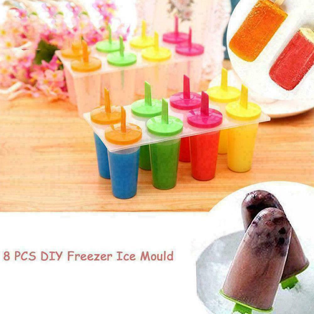 Juice Popsicle Maker Ice Lolly Mould 8 Cell Silicone Hot Cream Sale Mold D2A4 - Fresh Stock Dated February 2026