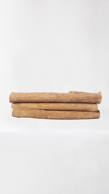 Cinnamon wood(four pieces) as firewood in chimneys camps and outdoors for fire - Fresh Stock Dated January 2026
