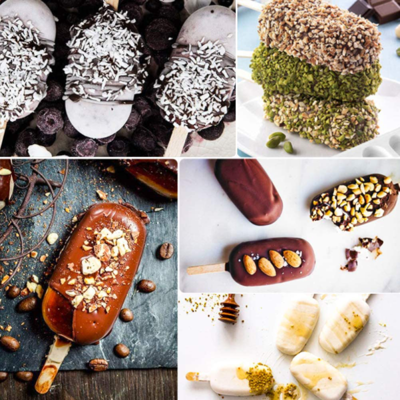 Loveinusa Ice Cream Mold Set, Square Cakesicle Mold Small Popsicle Molds 50 Wood - Fresh Stock Dated February 2026