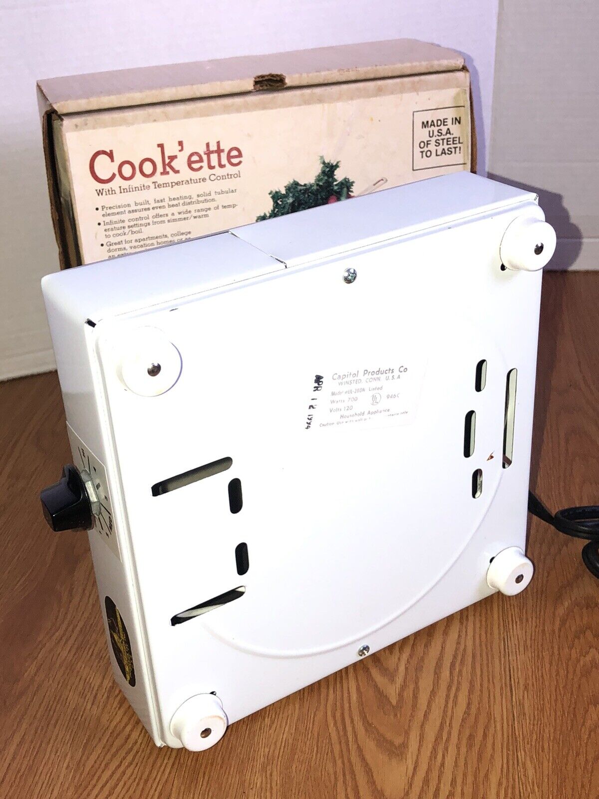 Vintage Capitol Cook’ette Single Burner Electric Stove Hot Plate Made In USA - Fresh Stock Dated February 2026