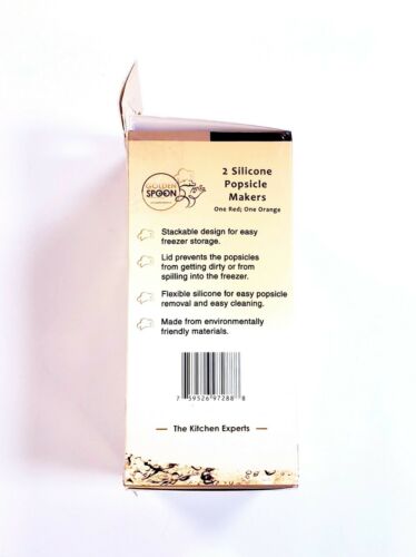 Golden Spoon Silicone Popsicle Makers W/ Reusable Sticks 2pk Makes 4 Popsicles - Fresh Stock Dated February 2026