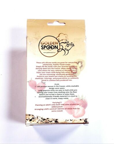 Golden Spoon Silicone Popsicle Makers W/ Reusable Sticks 2pk Makes 4 Popsicles - Fresh Stock Dated February 2026