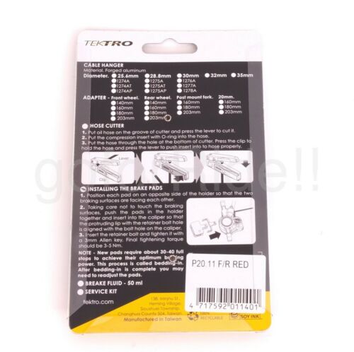 2Pr Tektro Metal Ceramic Bike P20.11 Disc Brake Pads Auriga e-TWIN/E-Tune /e-SUB - Fresh Stock Dated December 2025