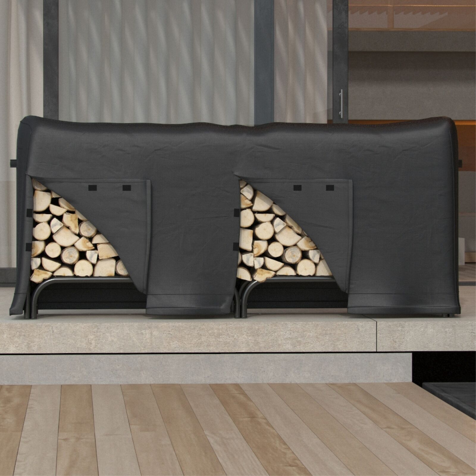 Regal Flame 8 Foot Black Water Resistant Firewood Log Rack Cover  - LRFP1005 - Fresh Stock Dated January 2026