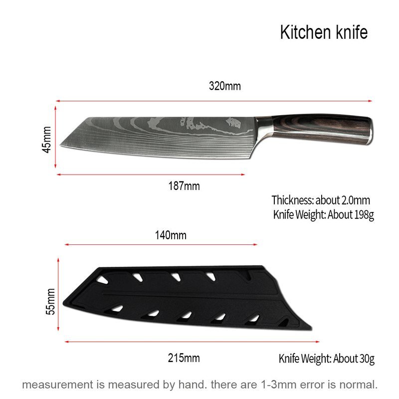 8 inch Kiritsuke Knife Damascus Style Stainless Steel Kitchen Chef's Knife Gift - Fresh Stock Dated January 2026