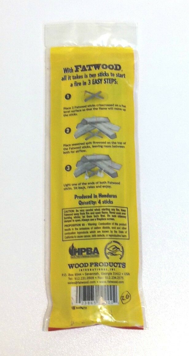 Lot of (10) 4PK Fatwood Camping Barbecue Fireplace All Natural Fire Starter - Fresh Stock Dated January 2026