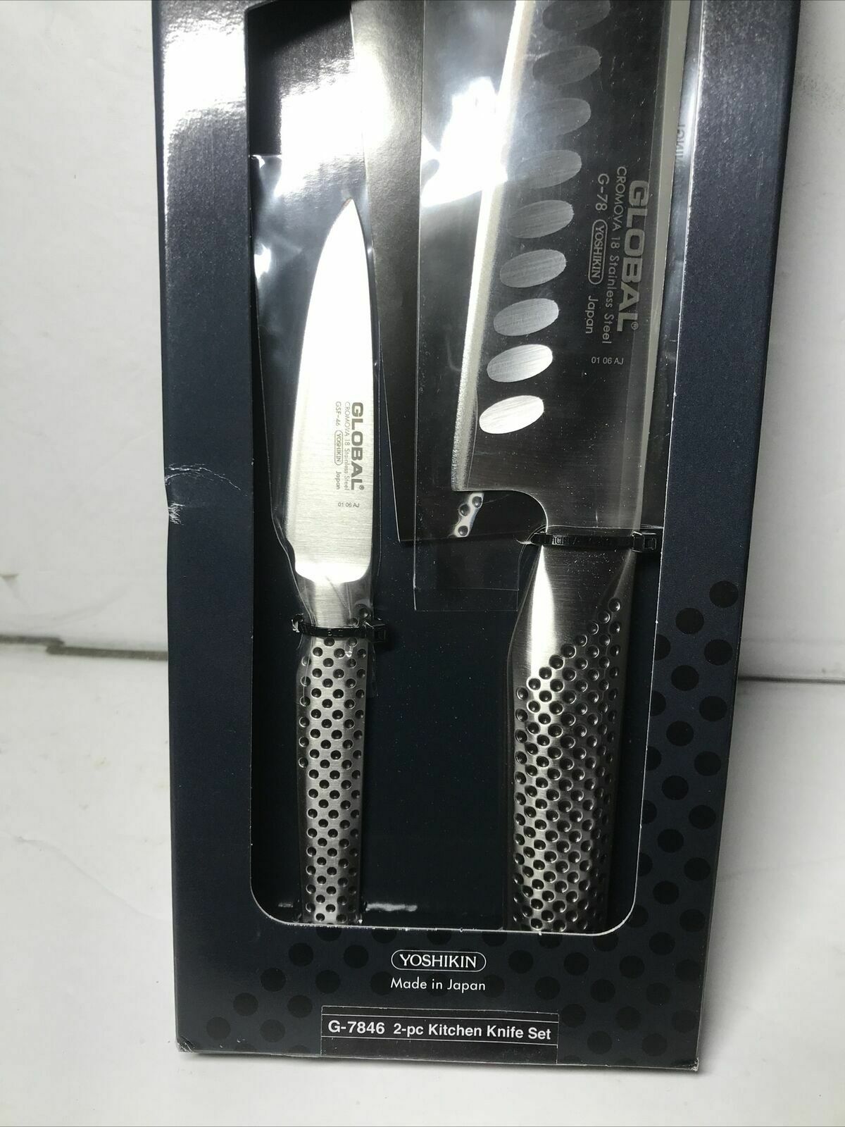 Global G-7846 2 Piece Kitchen Knife Set, Cromova 18 Stainless Steel B - Fresh Stock Dated January 2026