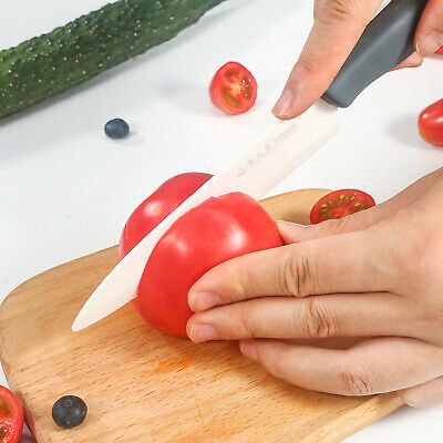 Blade Sharp Ceramic Knife Kitchen Black Silicone Handle With White Blade Home US - Fresh Stock Dated January 2026