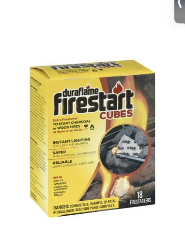 Duraflame Firestart Cubes 18 Pack Firestarters, Instant, Safe, Reliable - Fresh Stock Dated December 2025